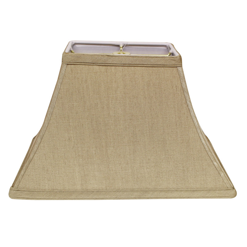 Abat-jour rectangulaire en tissu sans flammé avec garniture laveuse pour lampes de table, Brun clair