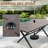 Rectangular Solid Wood Outdoor Dining Table Umbrella Hole , 68.1 " W 35.4 " D