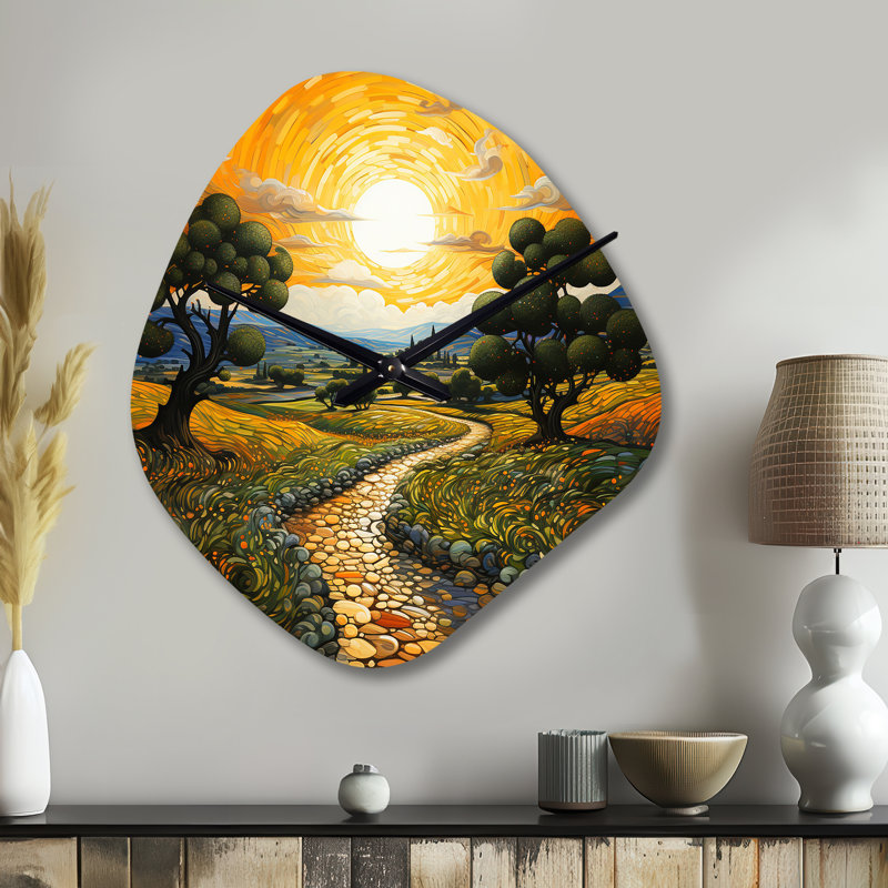 Horloge murale Vangogh Olive Grove In Province - Vangogh, Grand
