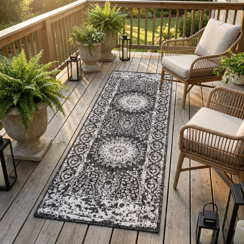 Tapis intérieur / extérieur Ornate Lamotte, Runner 2' x 6'1"