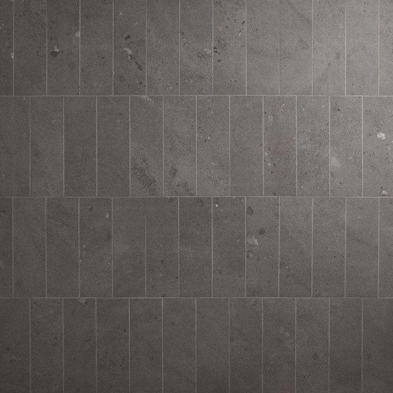 Piccoli Petite 4x12 Matte Terrazzo Look Porcelain Tile, Gray