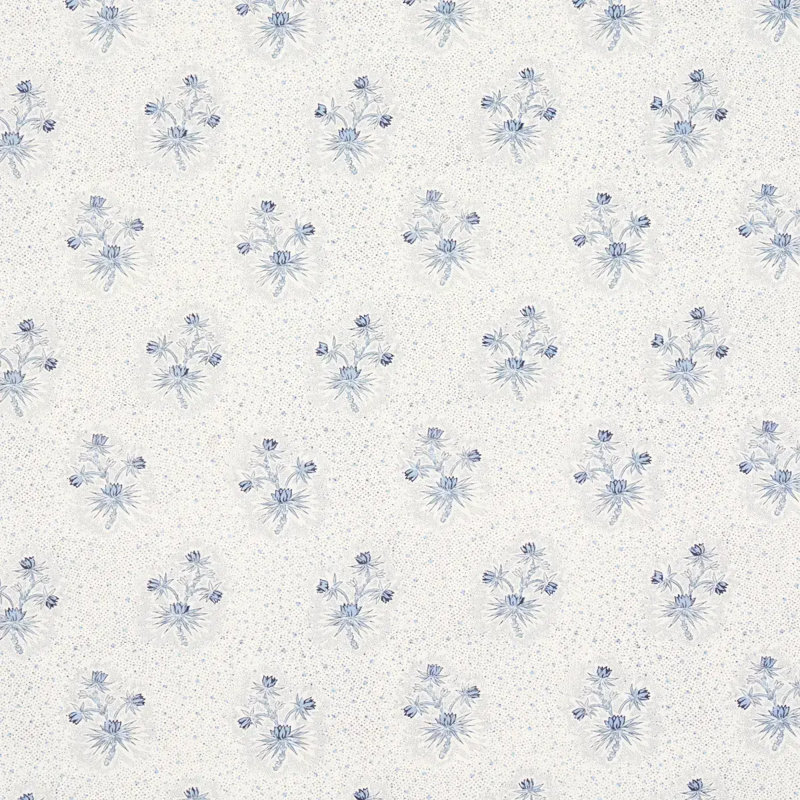 Tissu floral Cassis, Bleu