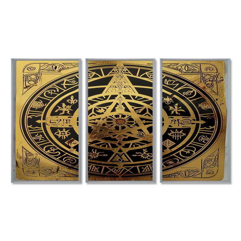 TETETRIA - Boho Mandala, ensemble d'art mural, Encadrement argenté, H 40 po x l 60 po x P 1 po
