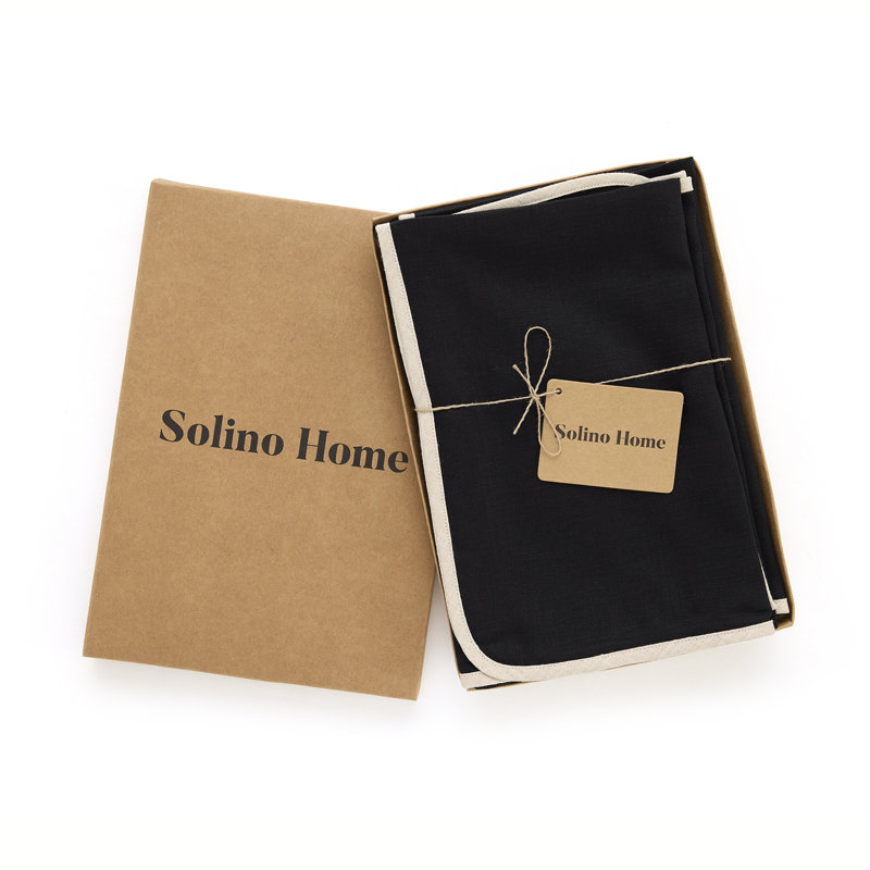 100% Pure Linen Dinner Napkins -kensington, Black 