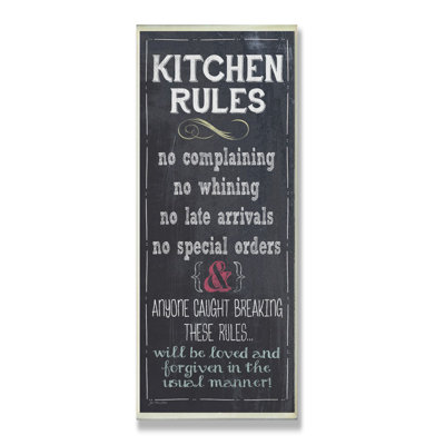 Ehme " Kitchen Rules Chalkboard Look "