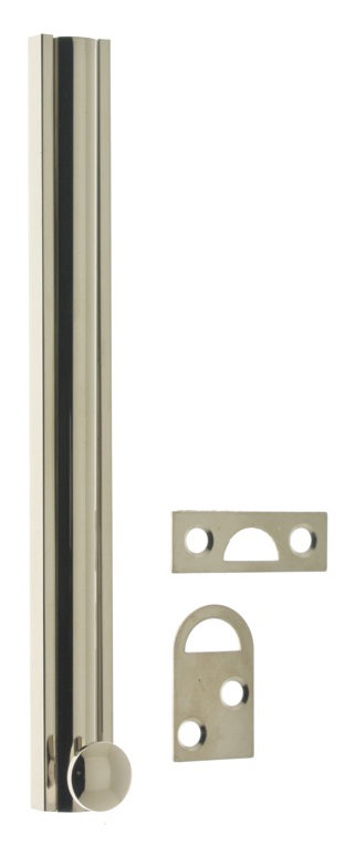 Solid Brass Surface Bolt, Bright Nickel