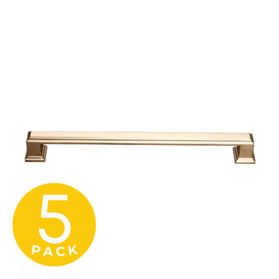 Octa Series 7-1/2 in. (192 mm) Center-to-Center Modern Gold Cabinet Handle/Pull (5-Pack)