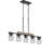 5-Light matte black adjustable iron pendant lamp