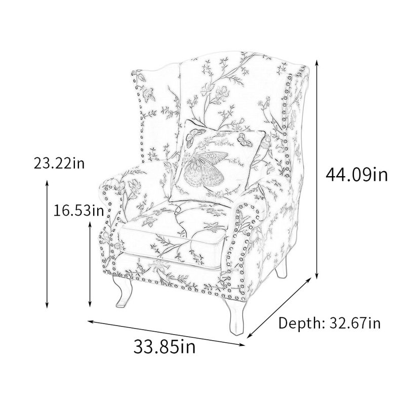Fauteuil inclinable brodé, Mélange de polyester beige