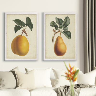 Antique Pear Botanical I par Vincent Van Gogh - ensemble de 2 reproductions d'art encadrées
