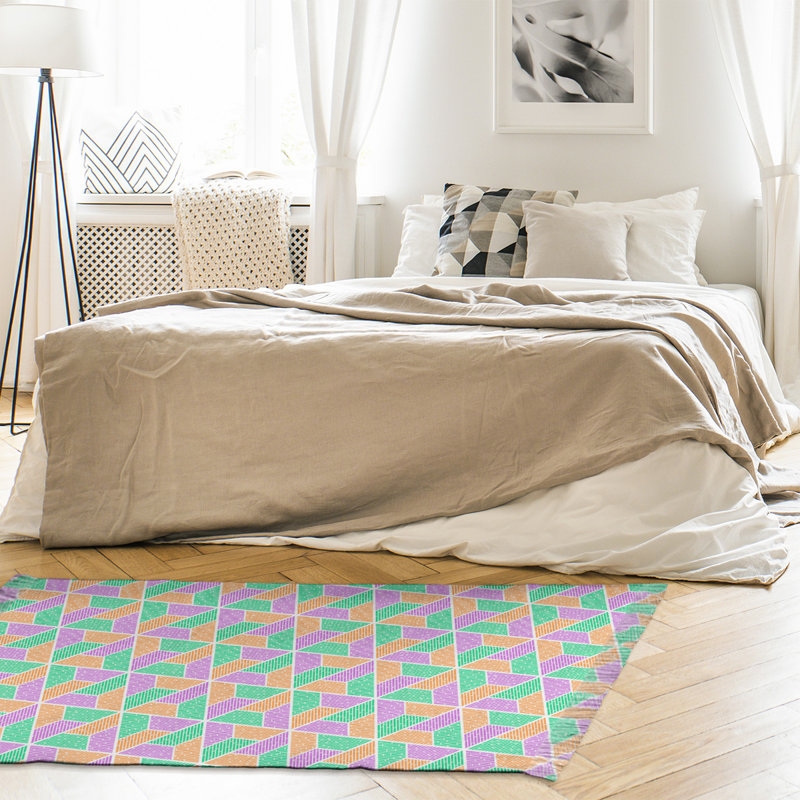 Tapis jaune / vert / mauve à motif trapézoïde Mcguigan, Non