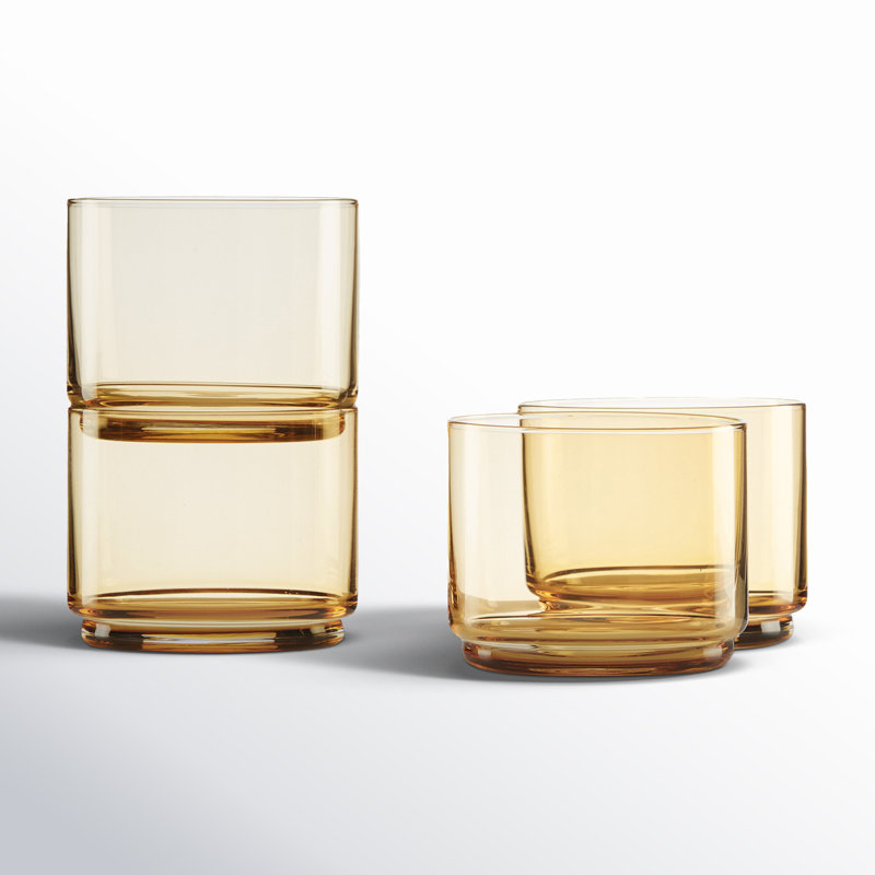 Tuscany Classics 4Pc Short Glasses, Amber