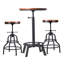 Ensemble de 3 ensembles de tables rondes et de chaises pour la cuisine de pub, le bistro, 1 table de salle à manger (30,31 po à 35,43 po), 2 tabourets de bar (20,47 po à 26,77 po), plateau pivotant, réglable, principalement soudé