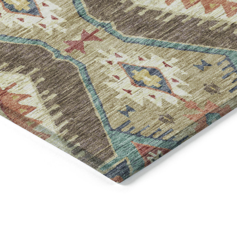 Tapis marocain intérieur / extérieur lavable à la machine Husby ACN2210, Rectangle 1 pi 8 po x 2 pi 6 po