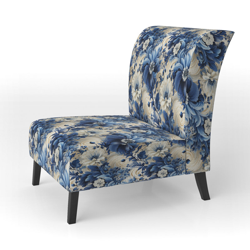 Rustic Victorian Brocade Victorian Motif - Chaise d'appoint de chalet rembourrée à motif floral