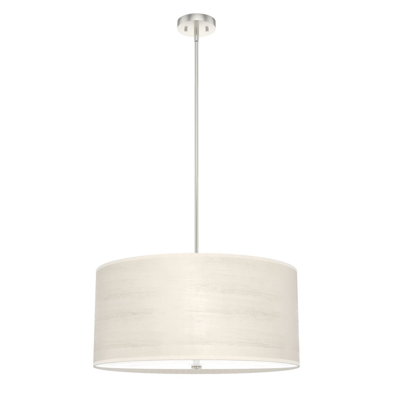 Solhaven 4 - Light Shaded Drum Pendant, Bleached Alder