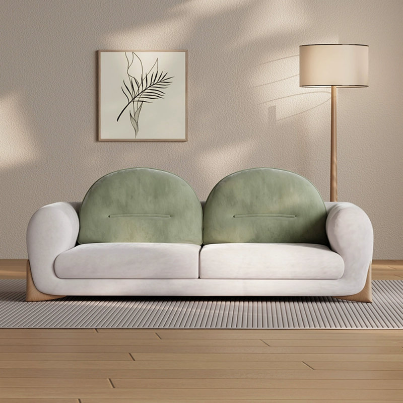French Cream Style Designed Sofa, Off-White/Green