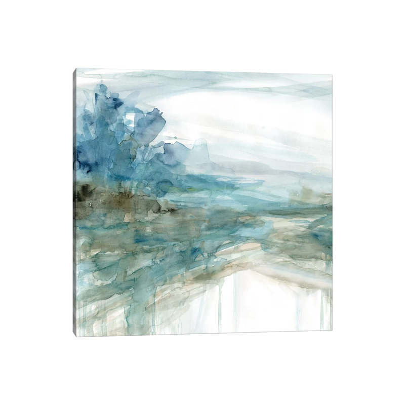 Shimmering Treeline I by Carol Robinson - Painting on Canvas, Wrapped Canvas, 30.48 cm H x 30.48 cm W