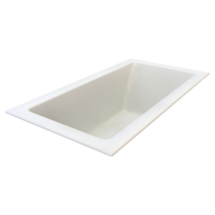 Studio 66'' x 36'' Drop-In Soaking Fiberglass Bathtub