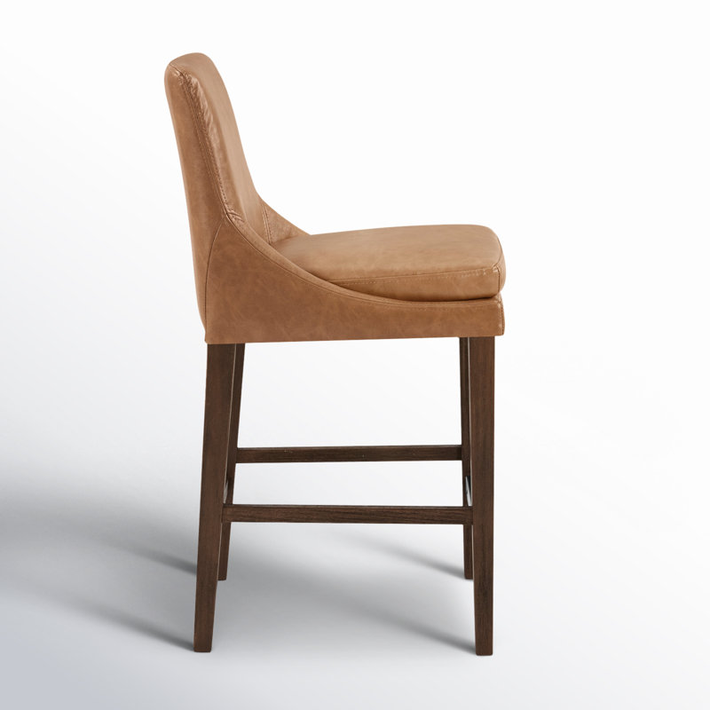 Niara Leather Counter & Bar Stool, Copley Camel Faux Leather, Counter Stool (26” Seat Height)