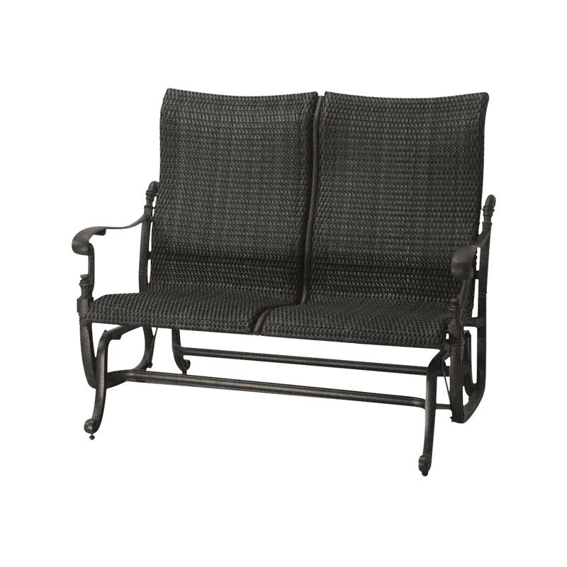 Florence Woven High Back Loveseat Glider, Desert Bronze, Chestnut