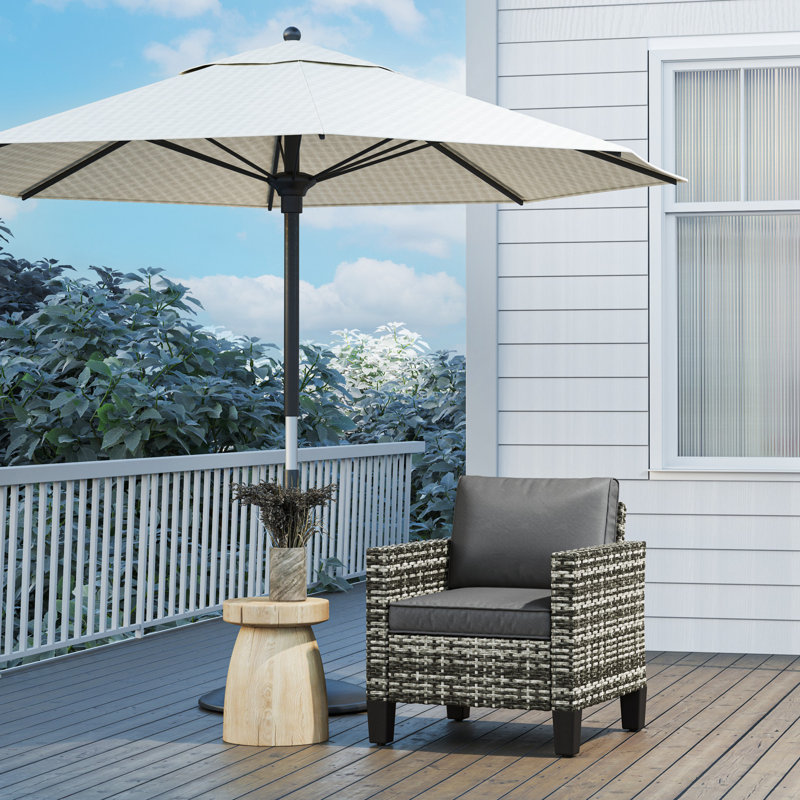 Wicker Outdoor Lounge Chair, Dark Grey