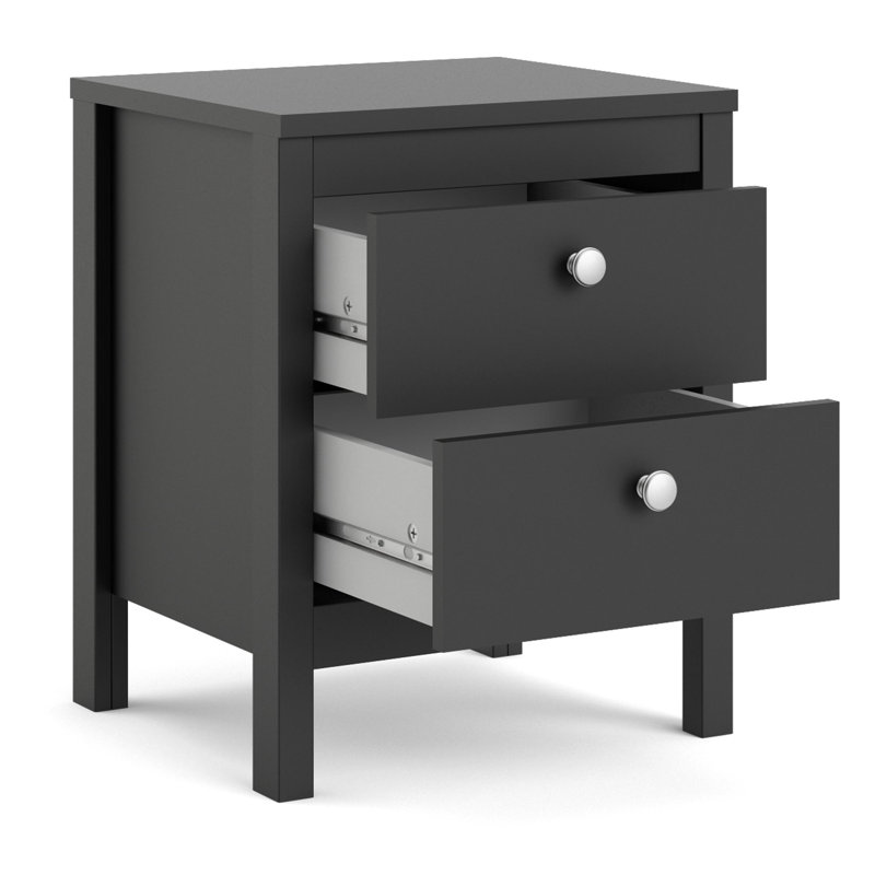 Cotham 17.24'' W Nightstand, Black Matte