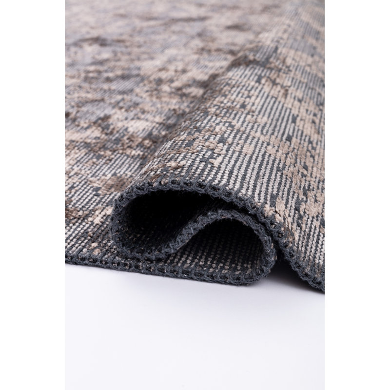 Gray Taupe Toile Luxury Area Rug, Rectangle 7'10" x 9'10"