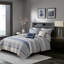 Courtepointe bleu marine - Double / grand avec coussins décoratifs assortis 3 élégants-120944749-120944751