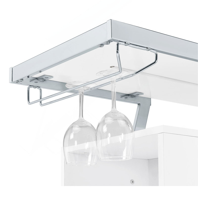 White High Gloss Wine Cabinet with LED