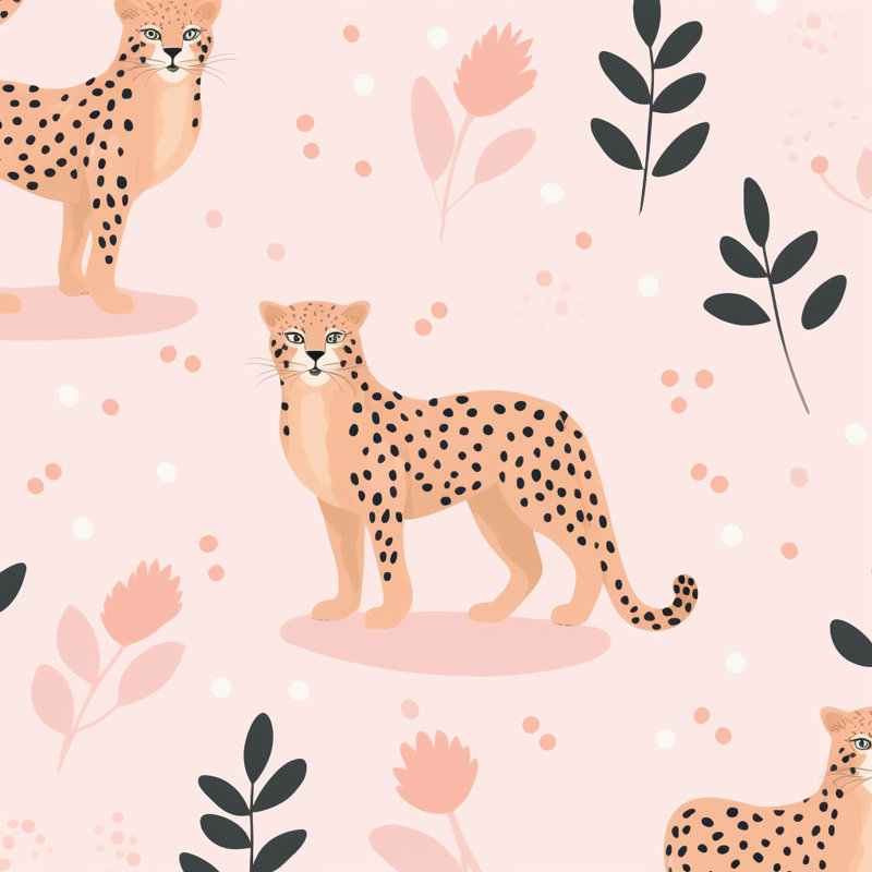 Rideau de douche guépard, décor de salle de bain, rose, orange, L 70 po x L 73 po
