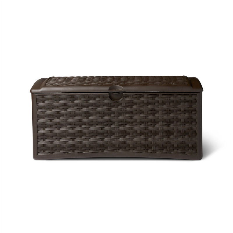 Suncast 47.5'' W 72 Gallons Water Resistant Resin Lockable Deck Box in Brown, 4