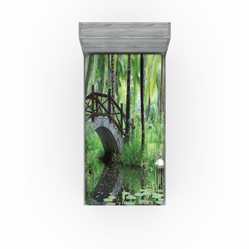 Ensemble de 2 draps-housse Ambesonne Peace Garden, Drap-housse de taille simple