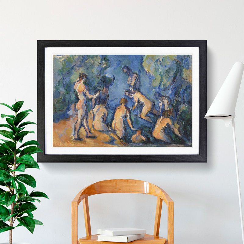 Bathers Vol.3 by Paul Cezanne - Picture Frame Painting, Black Framed, 48cm H x 65cm W x 2cm D