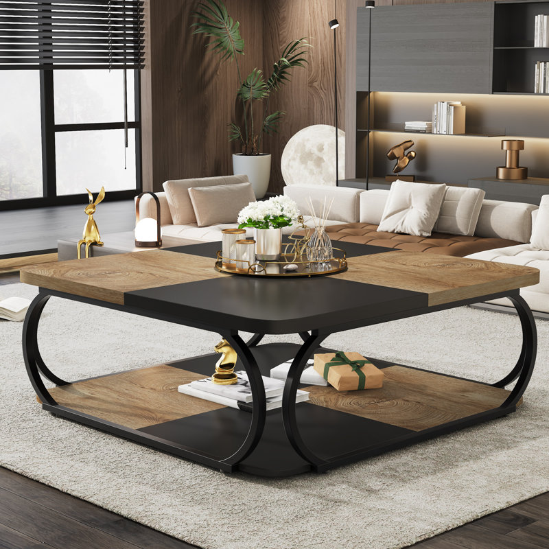 Reviel End Table, Natural/Black