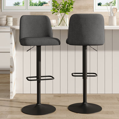Neshay Swivel Adjustable Height Upholstered Bar Stool