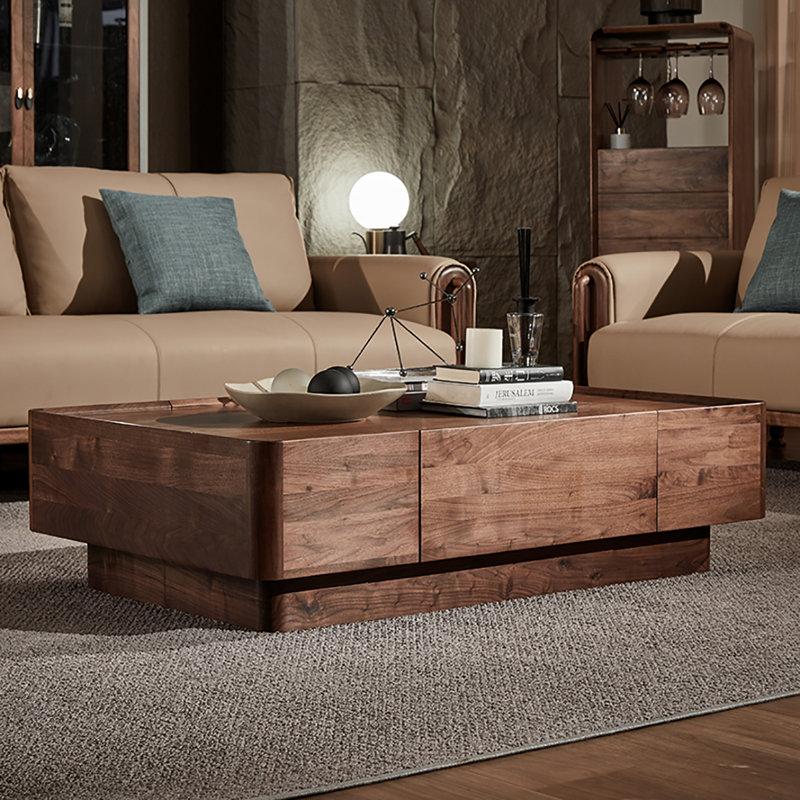 Black walnut rectangular drawer end table