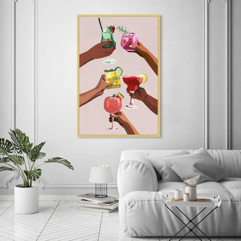 Rappelez-vous ceci - peinture encadrée sur papier, Cadre doré, H 54 po x l 36 po x P 1,75 po