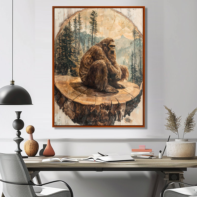 Saguache - Décoration murale abstraite, H 40 po x l 30 po, Impression encadrée flottante, Brun