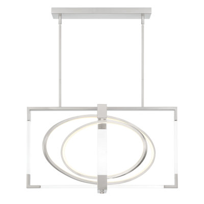 1 - Light Brushed Nickel LED Kitchen Island Pendant