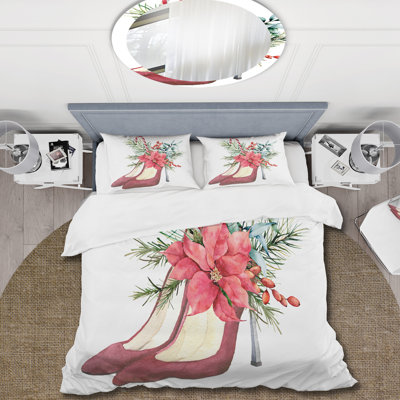Red/Green Microfiber Duvet Cover Set
