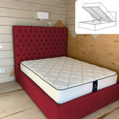 Upholstered Velvet Lift Up Storage Bed