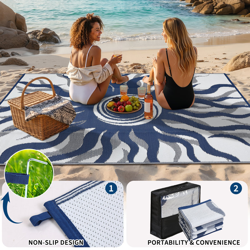 Tapis d'extérieur pour l'extérieur, Marine, Rectangle 9 pi x 12 pi