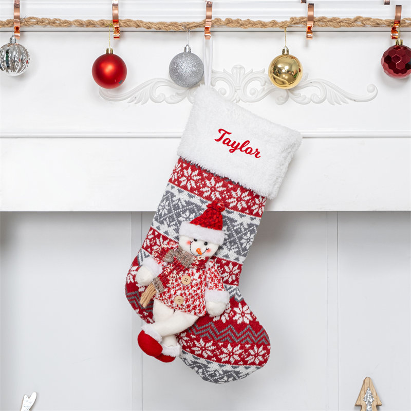 Bas de Noël personnalisé avec police personnalisée, Oui