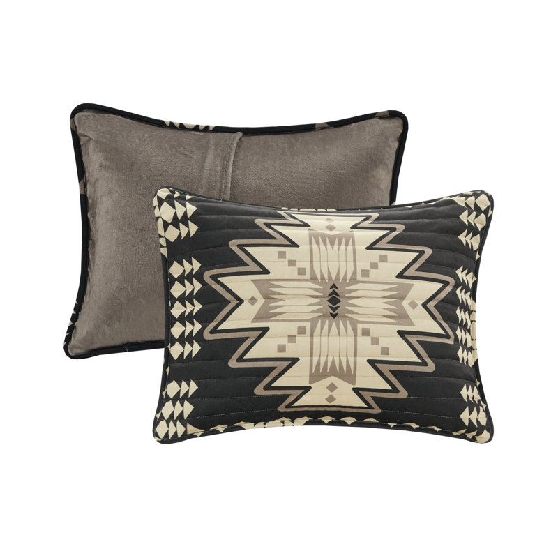 Full Black and Tan Aztec Pattern Quilt Set