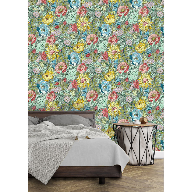 Halie 10m x 68cm Matte Wallpaper Roll, Blue