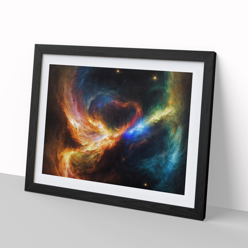 Futuristic Galaxy Vol.4 - Single Picture Frame Print, 25cm H x 34cm W x 2cm D, Black Framed
