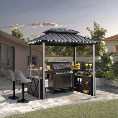 8 Ft. W x 6 Ft. D Aluminum Grill Gazebo