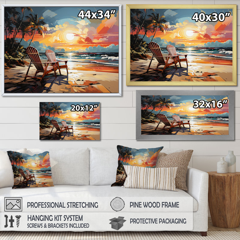 Beach Tropical Vibes XXXII - Imprimé, 30" H x 40" W, Toile tendue