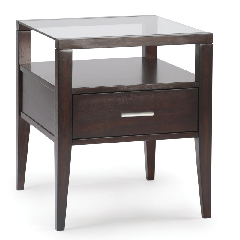 Baker Glass Top End Table